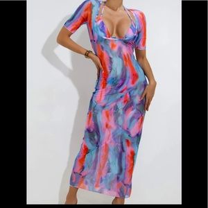 3 piece triangle bikini swimsuit and cover-up